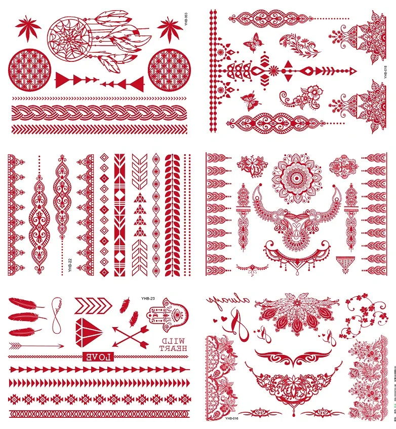 Wedding Water Transfer Smart Sticker Temporary Waterproof Sexy Henna Lace Tattoo Sticker