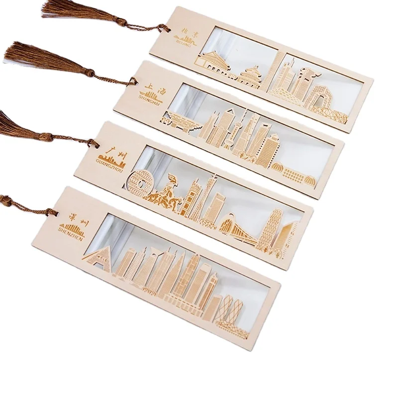 Закладка для книг в китайском стиле, туристический сувенир, живописные деревянные изделия ручной работы