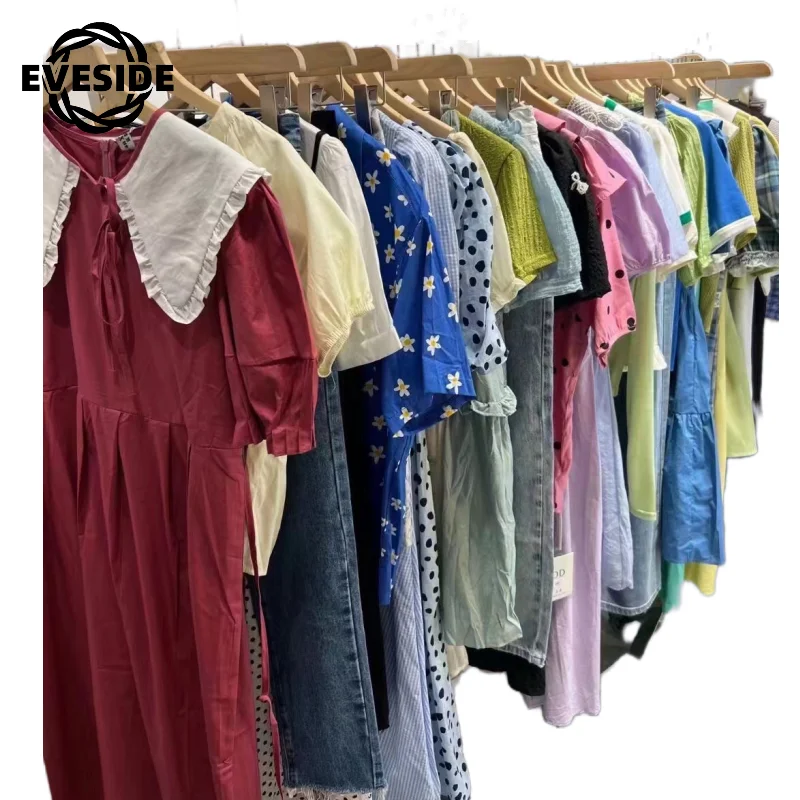 Popular Lady Styling Fashion Design Silk Floral Blouse Stock Summer Vintage Women Chiffon Used Blouse Thrift Cotton Used Clothes