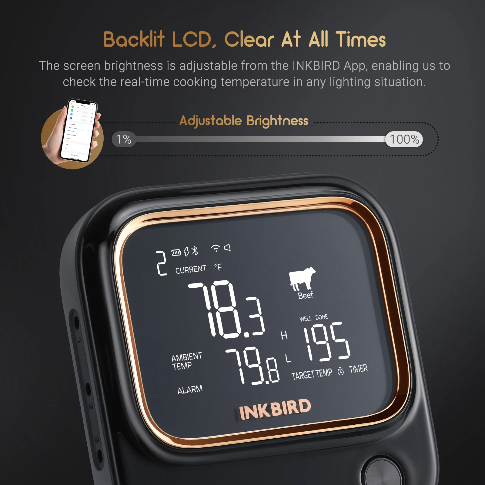 INKBIRD IBT-26S Digital Meat Thermometer with 6 Food-grade Probes, APP Control, USDA Meat Presets