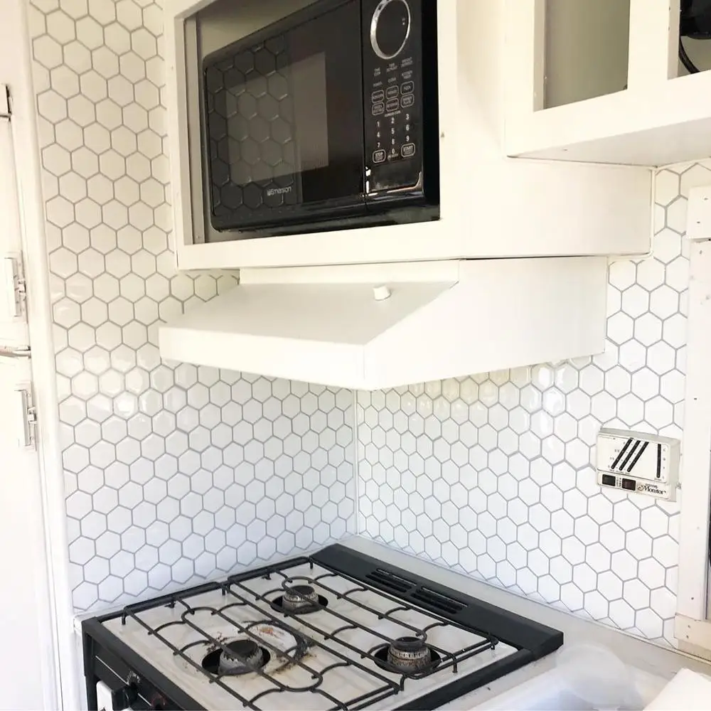 Tiles company hexagonal wall mosaic peel & stick backsplash for home decor ideas