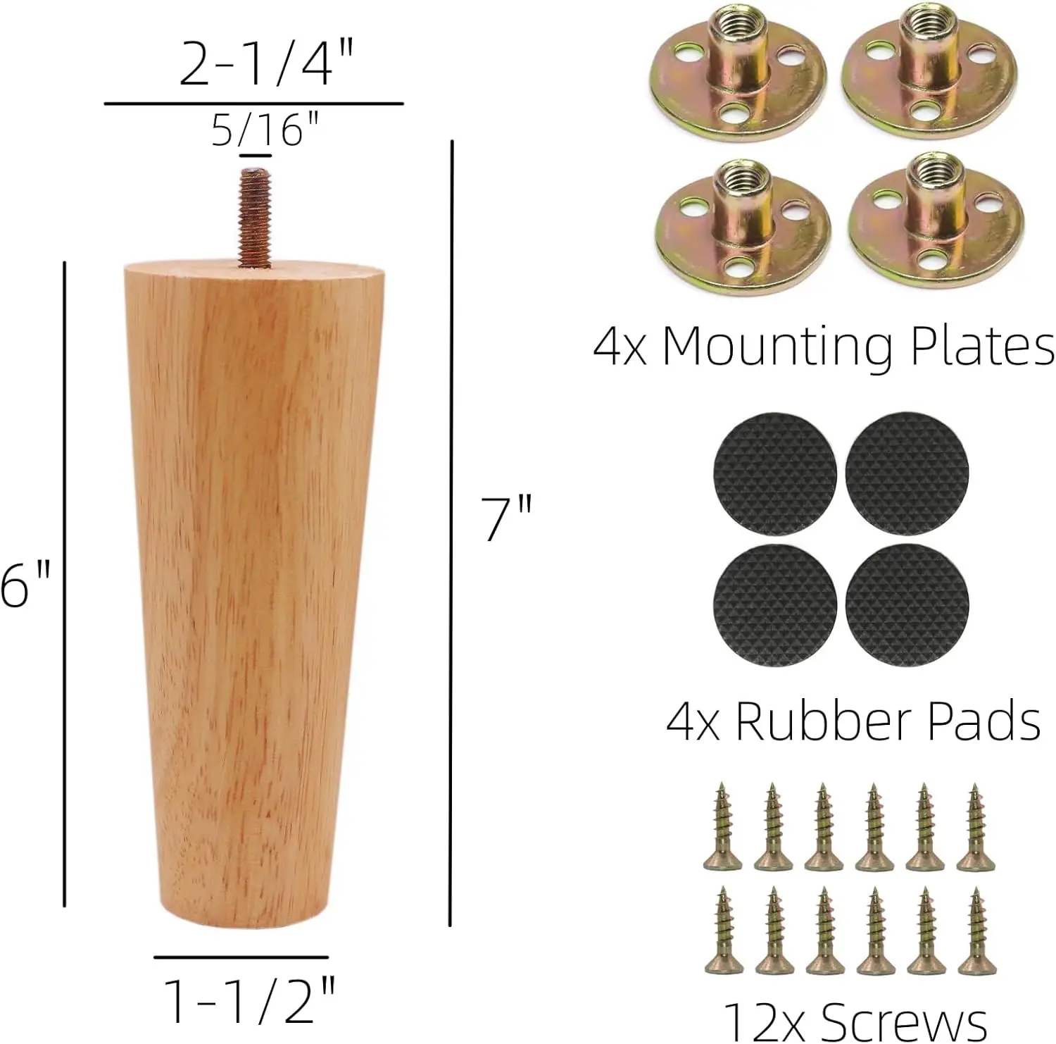 JUANA Furniture Leg Round Solid Wood Replacement Leg Very Suitable For Table Sofa Bed Coffee Table Leg