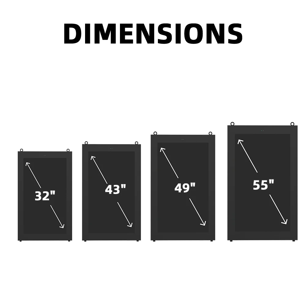 Outdoor Lcd Waterproof 32 43 55 65 Inch Advertising Screen Display Player Wall Mounted Digital Signage