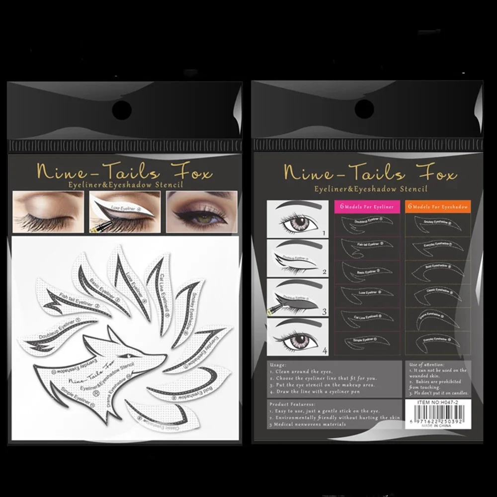 24 Pcs Eyeliner Stencils Eye Makeup Template Stickers Card 12 Styles Non-Woven Eyeliner Eyeshadow 3 Minute Lazy Shaping Tools