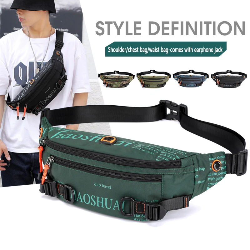 Crossbody Bag Green Hippie Nylon Crossbody Shoulder Bag Messenger Bag Fanny Packs For Men Tactical Waterproof