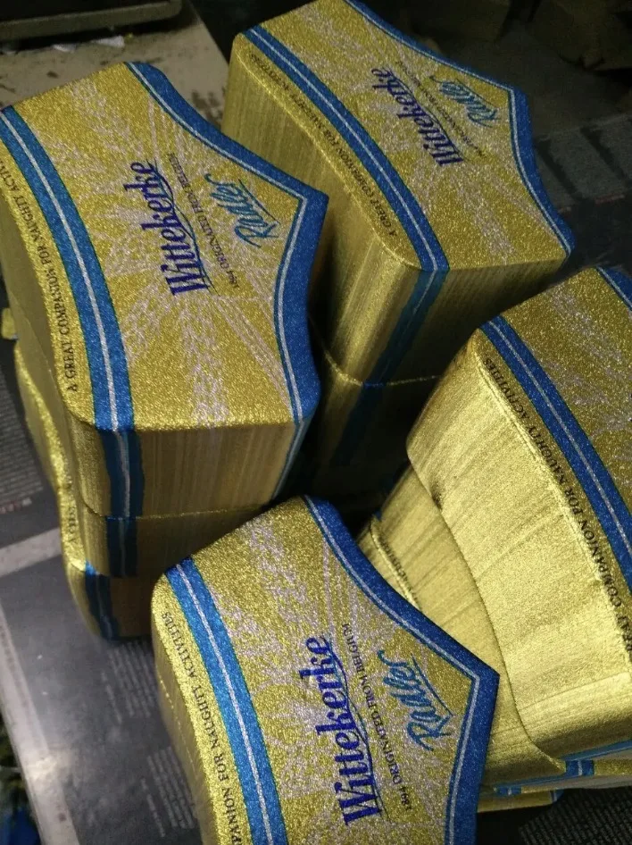 Factory Wholesale Gold Self-Adhesive PET Film Label Stickers Customized Food Label Films