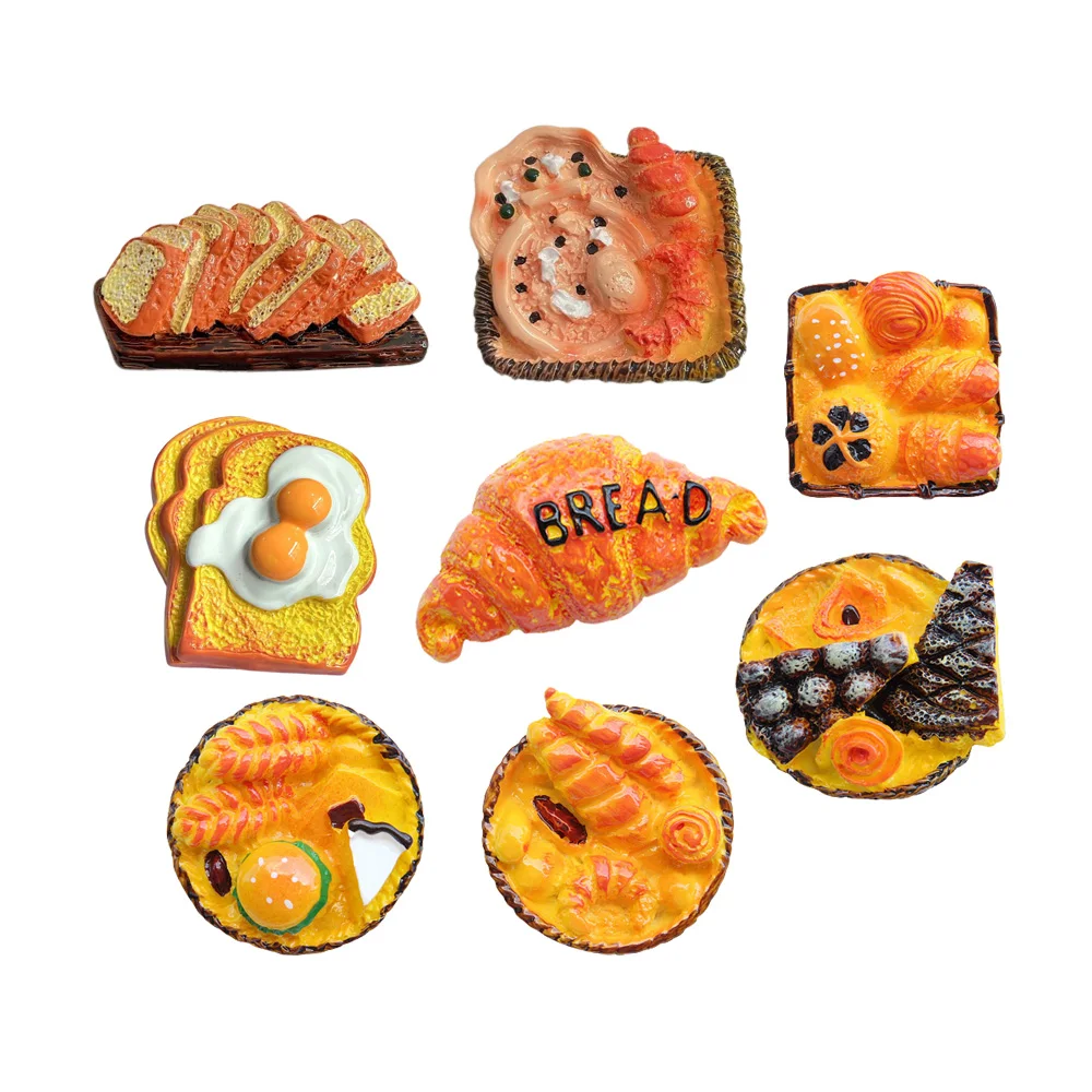 yiwu wintop fashion accessory flat back large bread design diy artificial food resin cabochon for phone case
