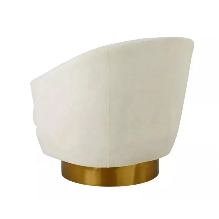 Modern Nordic Luxury Design Hotel Living Room Swivel Accent Chair Velvet Boucle Fabric Armchair Single Sofa Chair