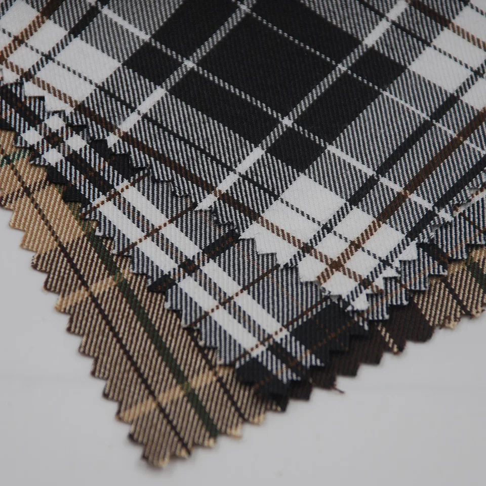New check design 100% polyester yarn dyed check plaid woven fabric for shirt school uniform