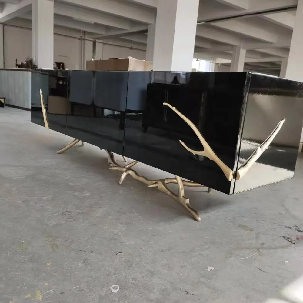 Contenporary TV stand luxury gold copper legs sideboard for living room decoration Dining room Table Side cabinet