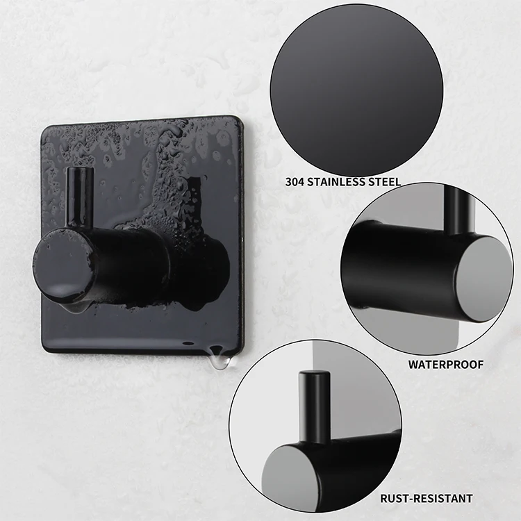 Hot Selling Removable Stainless Steel Shower Room Bathroom Towel Clothes Storage Hooks