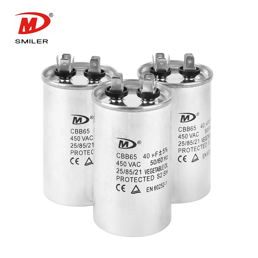 Air conditioner Motor Run Capacitor 25uf 30uf 35uf 40uf 45uf 50uf 55uf 60uf 70uf Diameter 50mm CBB65