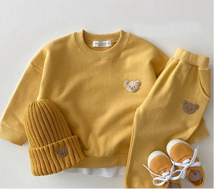 Cotton Ropa De Bebe Varon Sweater Casual Cute Wool Baby Clothes Two-Piece Set