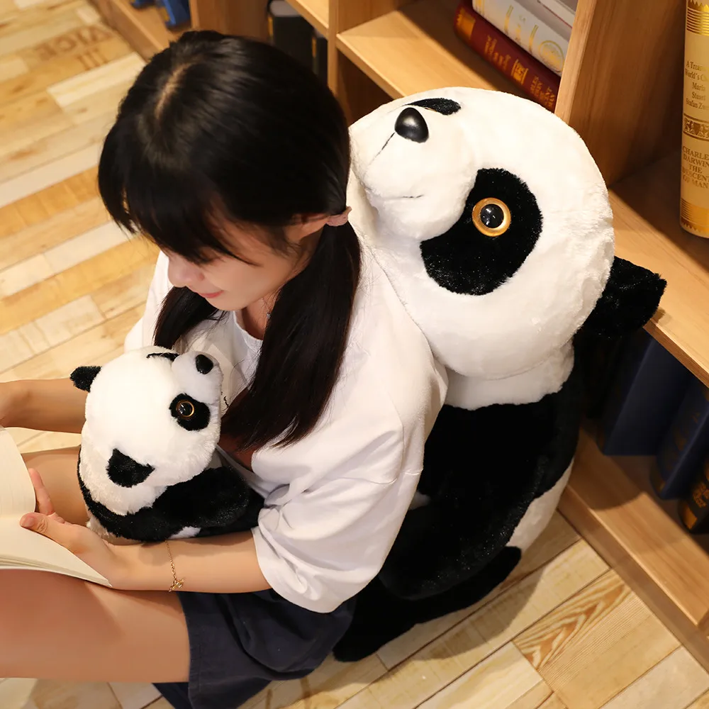 Yangzhou factory customization hot sale large size fashion lovable plush panda doll bolster with sitting posture