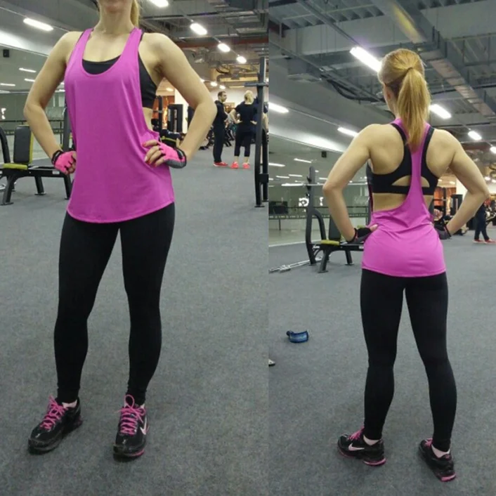 Custom workout Tank Tops  Women Gym Athletic Sleeveless loose Running Tops Yoga Shirts Sport Vest