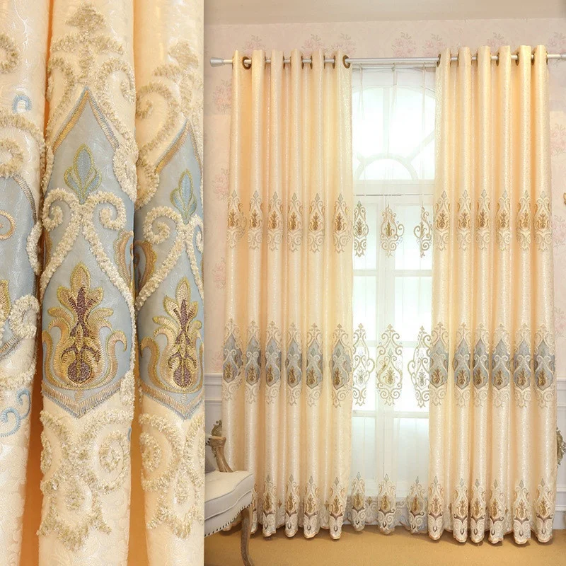Заводские Прямые продажи европейский стиль жаккардовые роскошные шторы занавески для гостиной спальни шенилл