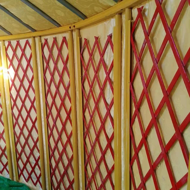 Ecological Bamboo Yurt Custom Winter House Living Lodging 4 Seasons 4 Layers Family Camping Mongolian Luxury Yurt Outdoor Tent