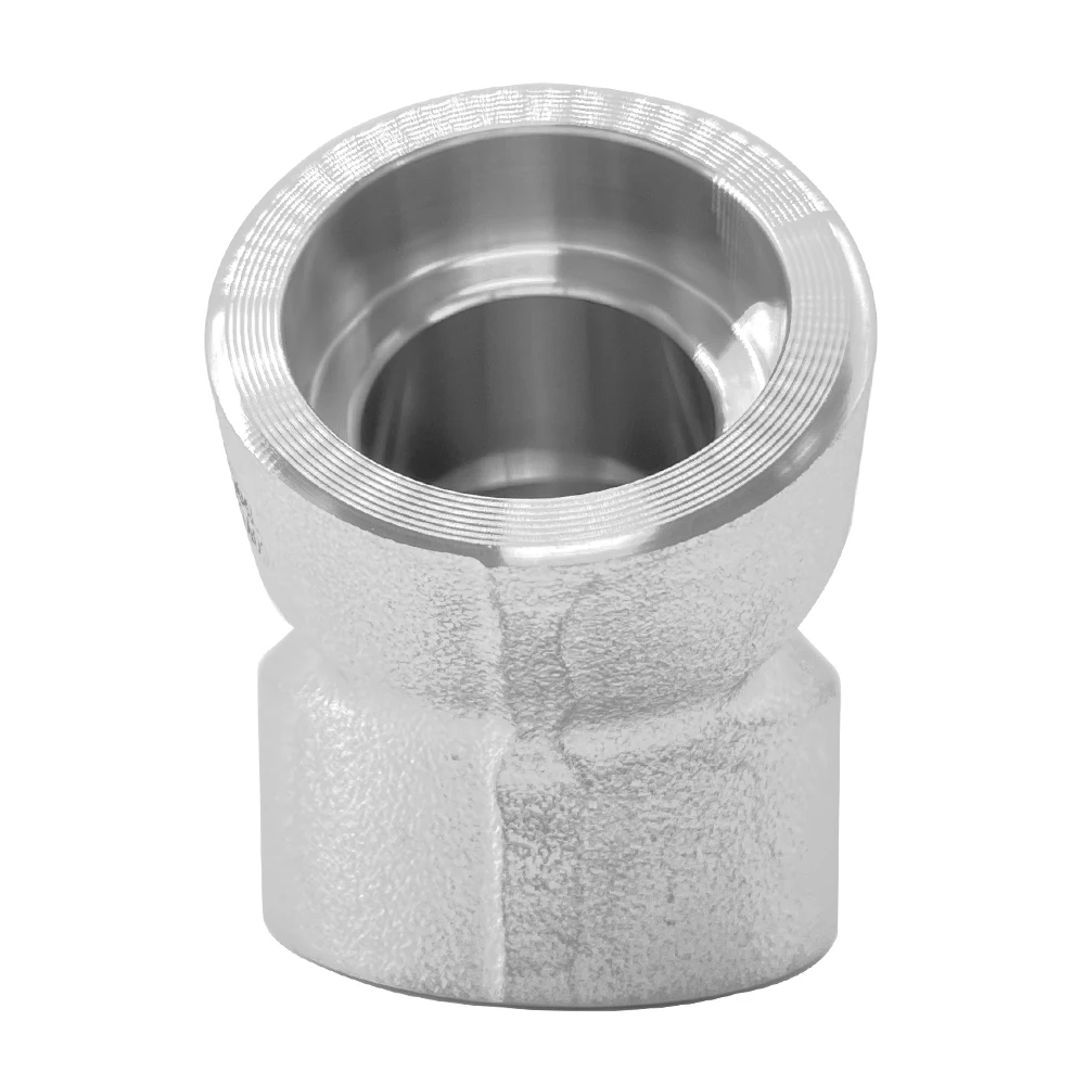 F304 304L Socket Welded Stainless Steel Elbow 45 Degree B16.11 SS Tube Fitting  Manufacturer