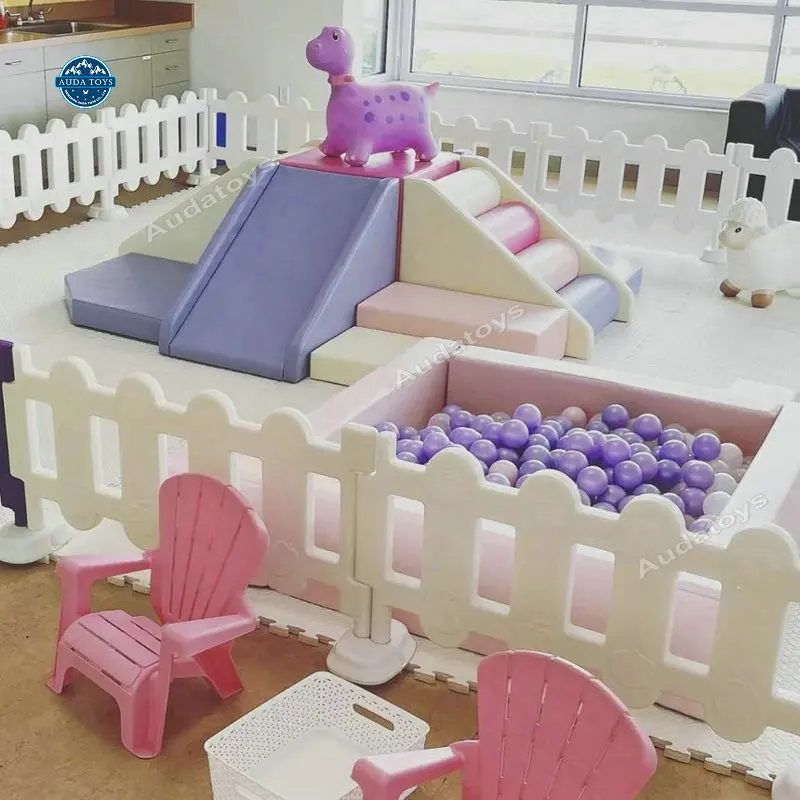 White Indoor Playground Plastic Backyard Playpen Soft Play Fence For Kids