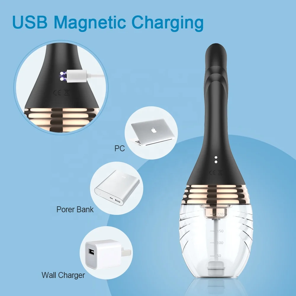 Electric Automatic Enema Anal Bulb Silicone Vaginal Douche Bottle Toy Anal Douche for Men & Women