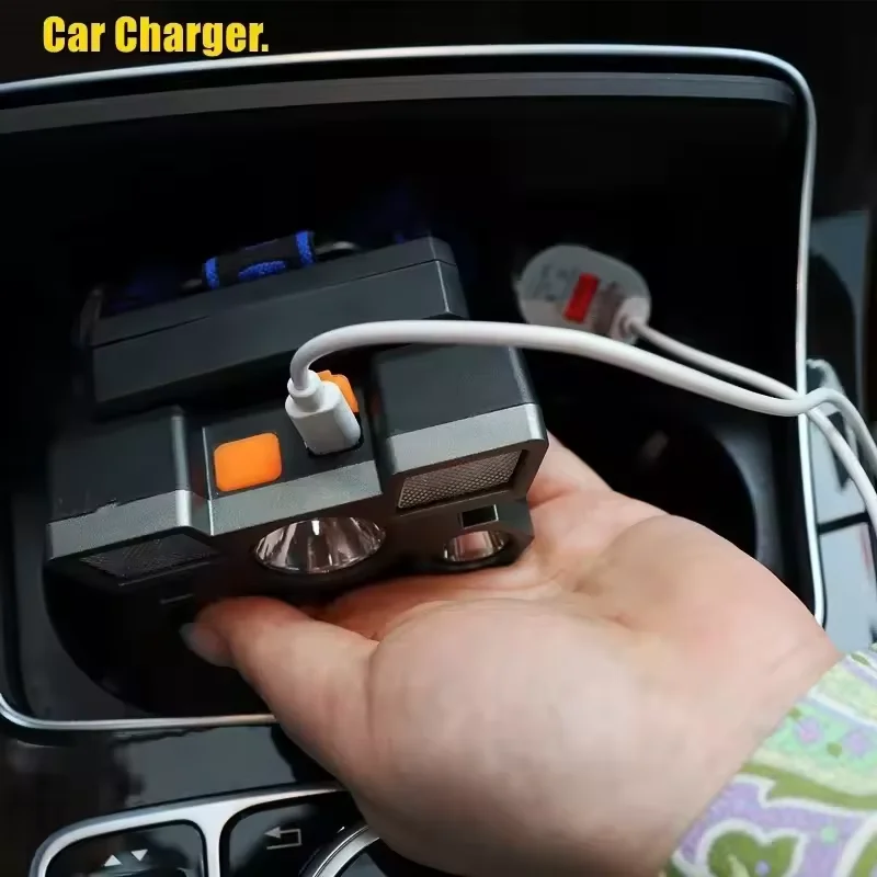 MINGCHAN Headlamp With Built-in 18650 Battery USB Rechargeable Portable Flashlight Lantern Headlamp Outdoor Camping Headlight