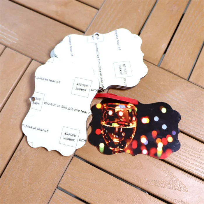 MDFSUB shipped in 3 days Christmas Wooden Mdf Sublimation Blank Hanging Ornament Blank Sublimation Mdf Ornament