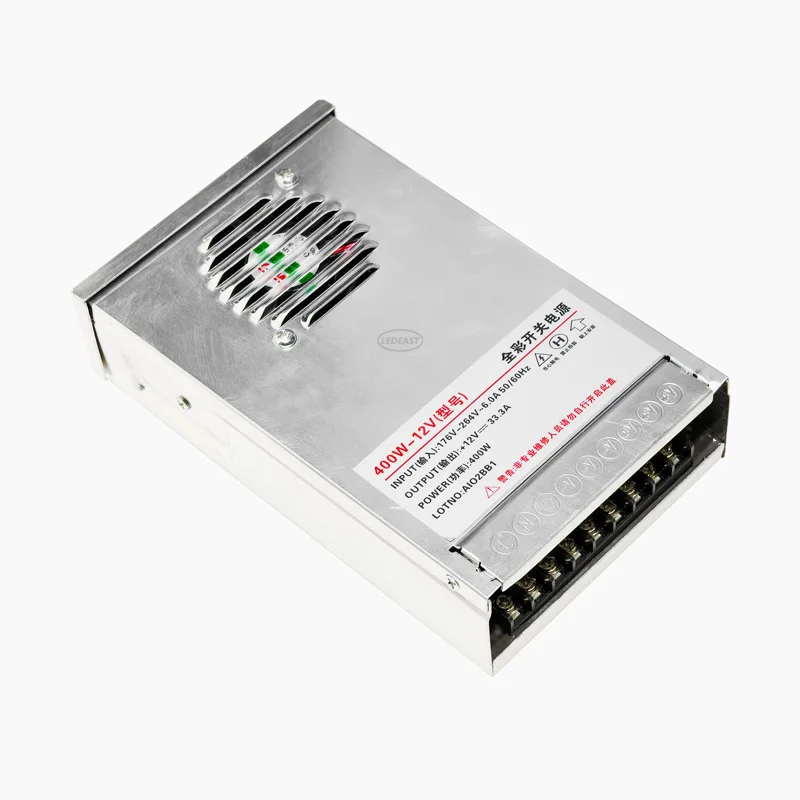 LEDEAST 400W-12V Outdoor Rainproof AC176-264V to DC12V Constant Voltage LED Driver 400W Waterproof Switching Power Supply