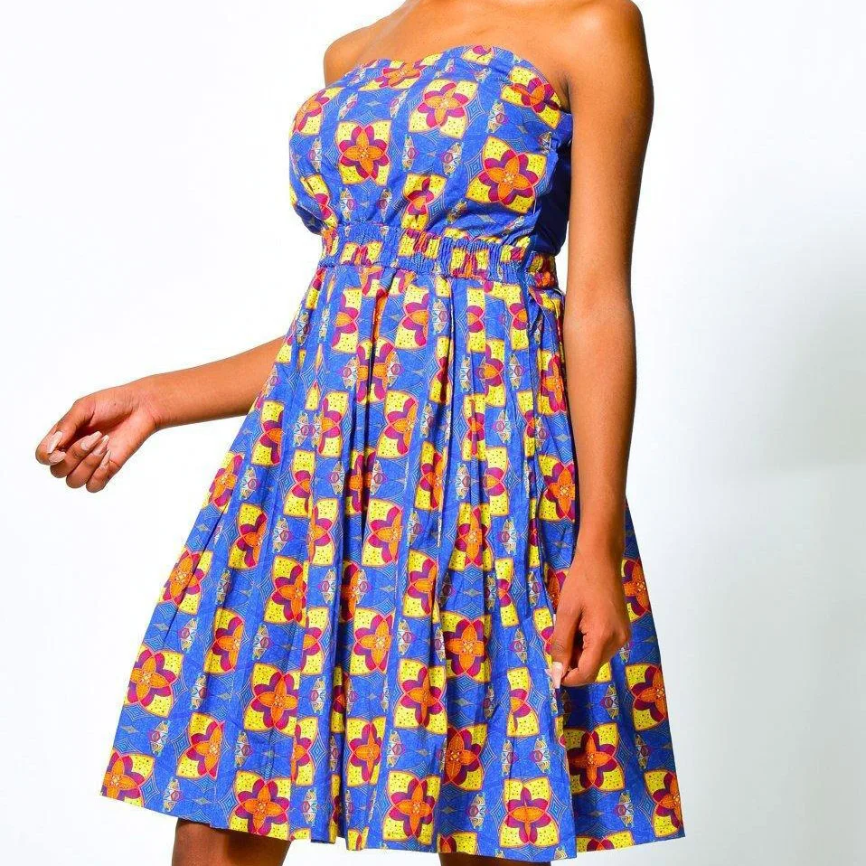 Eco-friendly Cotton Customized Design Women African Print Shirt Dress In Chiffon Fabric