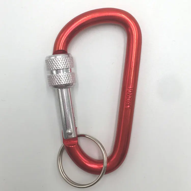 Combination screw lock swivel  8 cm aluminum key carabiner