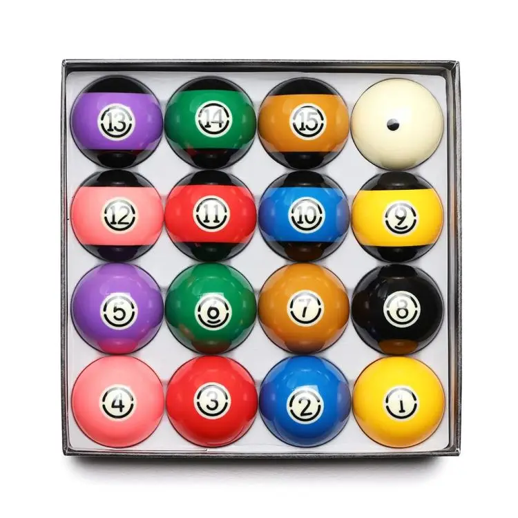 Premium Quality 57.2mm Tournament  Black TV Ball Set  American Billiard Balls Box Of 16 PCS