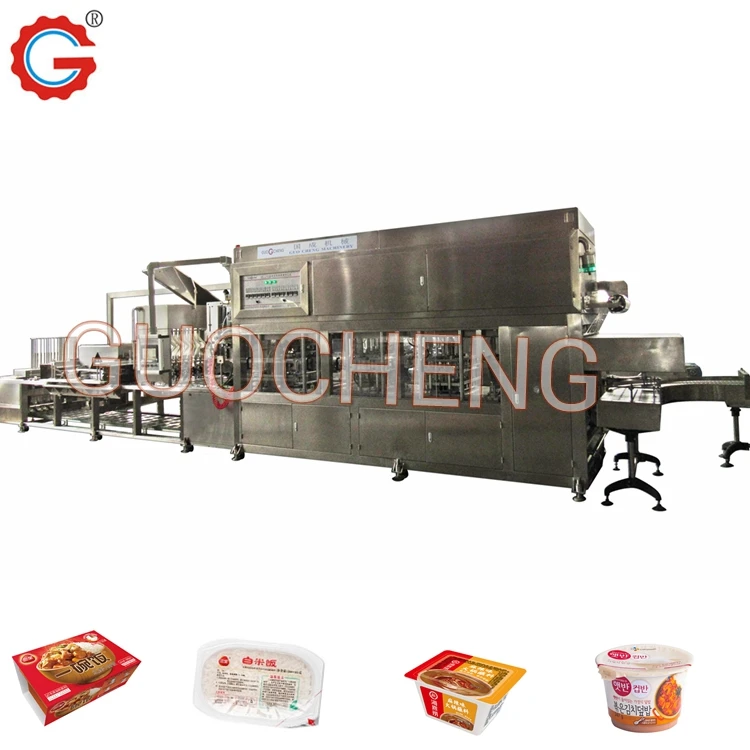 Tray Bowl Sealing Machine Linear Type Filling Machine For Mixed Congee Porridge Rice
