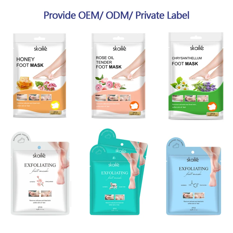 Wholesale Foot Scrub Exfoliating Private Label Heel Therapy Peal Mask Pedicure Repair Plantifique Peel off Skin