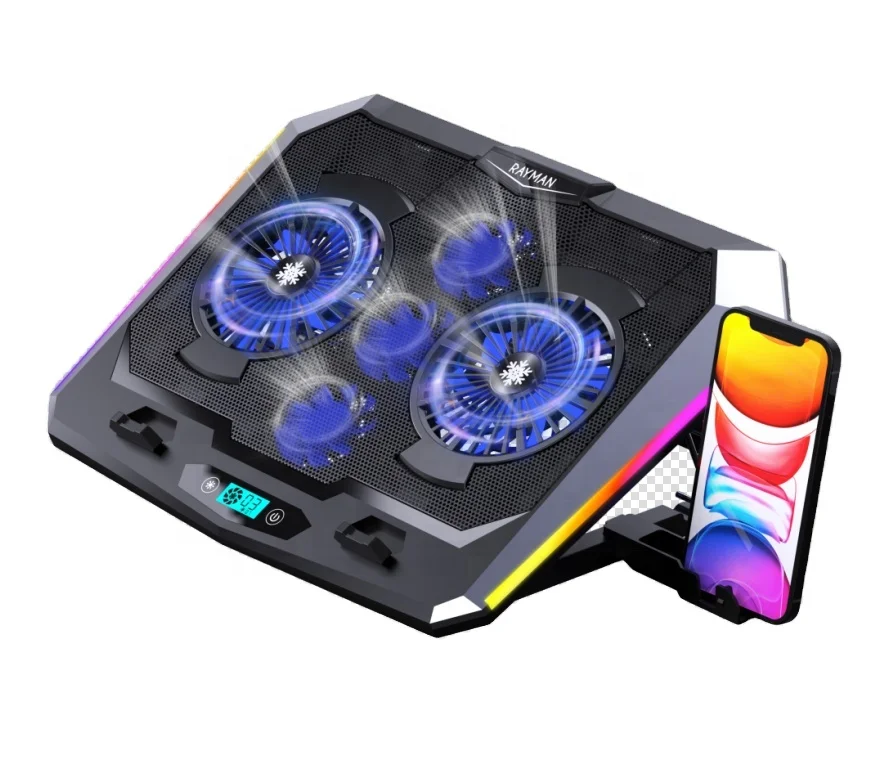 2022 5 silent fan low power laptop Cooling Pad light adjust button