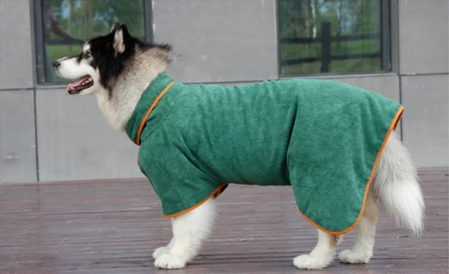Hot Sale Dog Drying Coat Bathrobe Towel Microfiber Material Fast Drying Super Absorbent Dog Bath Robe