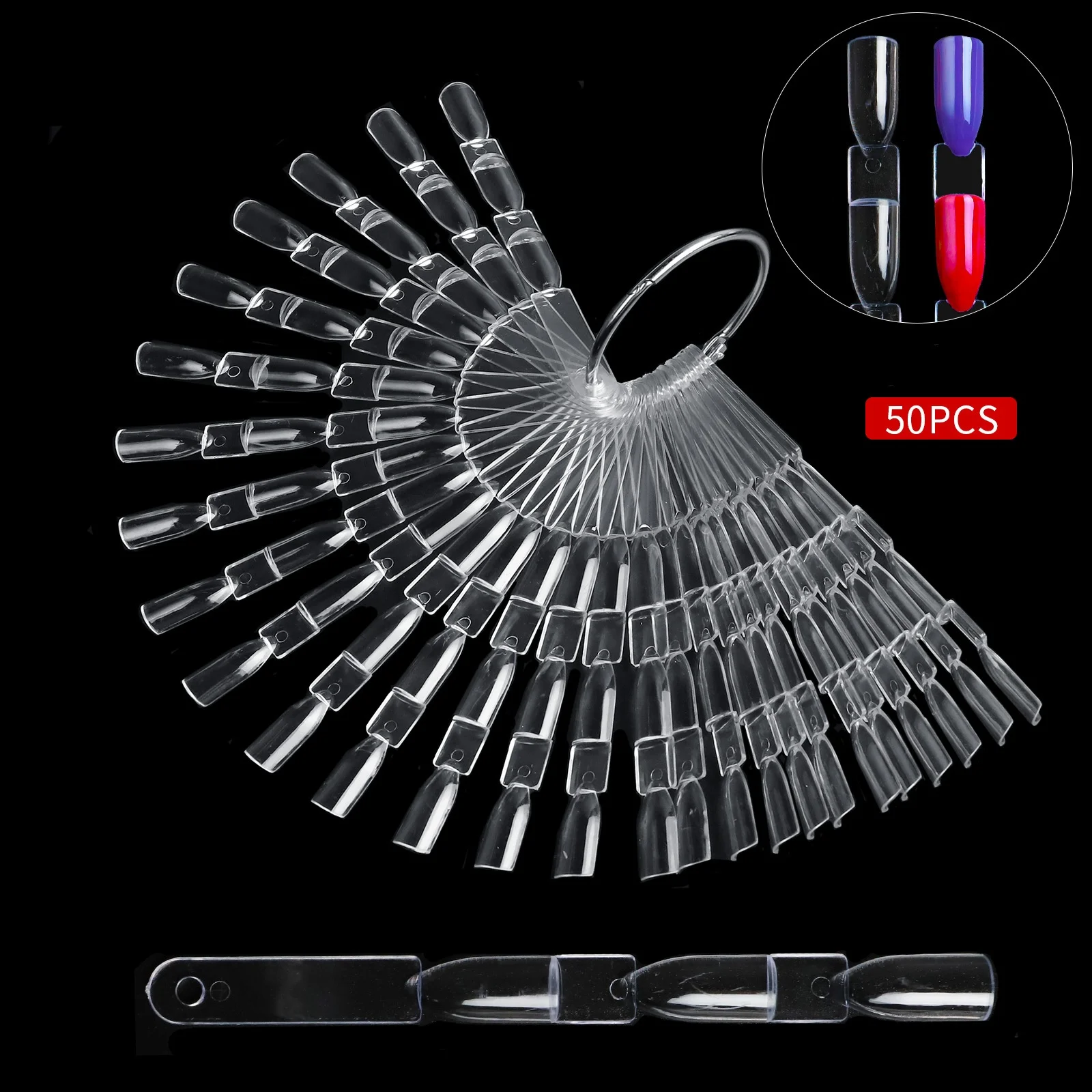 Hot sale high quality 150tips Fan Nail Color Chart display Nail Acrylic Polish Color Chart Ring Nail Color chart