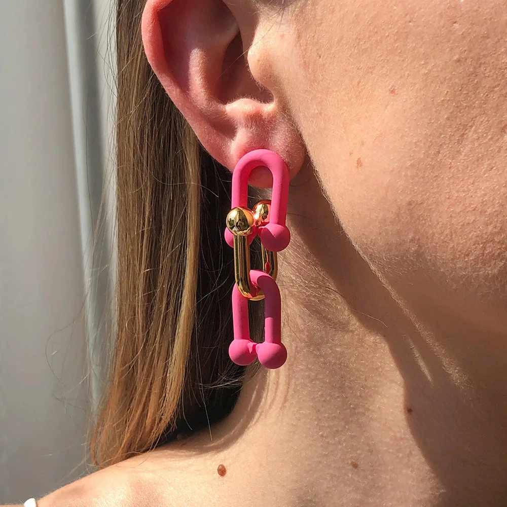 Модные темпераментные U-образные серьги из сплава простого цвета с холодным ветром