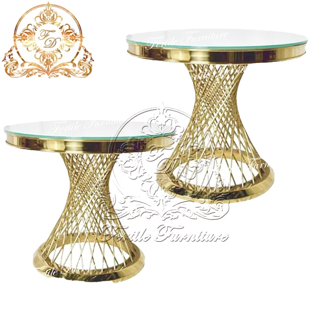 Glass Top Stainless Steel Materials Dessert Wedding Party Event Cake table