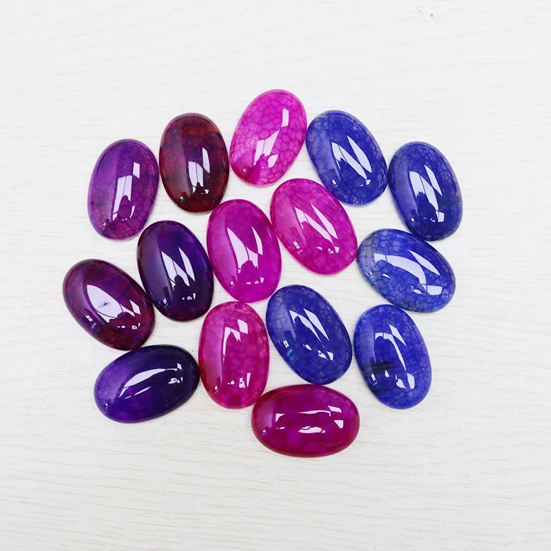 Natural Stone Flat Bead 20x30mm No Hole Dragon Veins Agates Oval CAB Cabochon Stone  for Jewelry Making Accessories