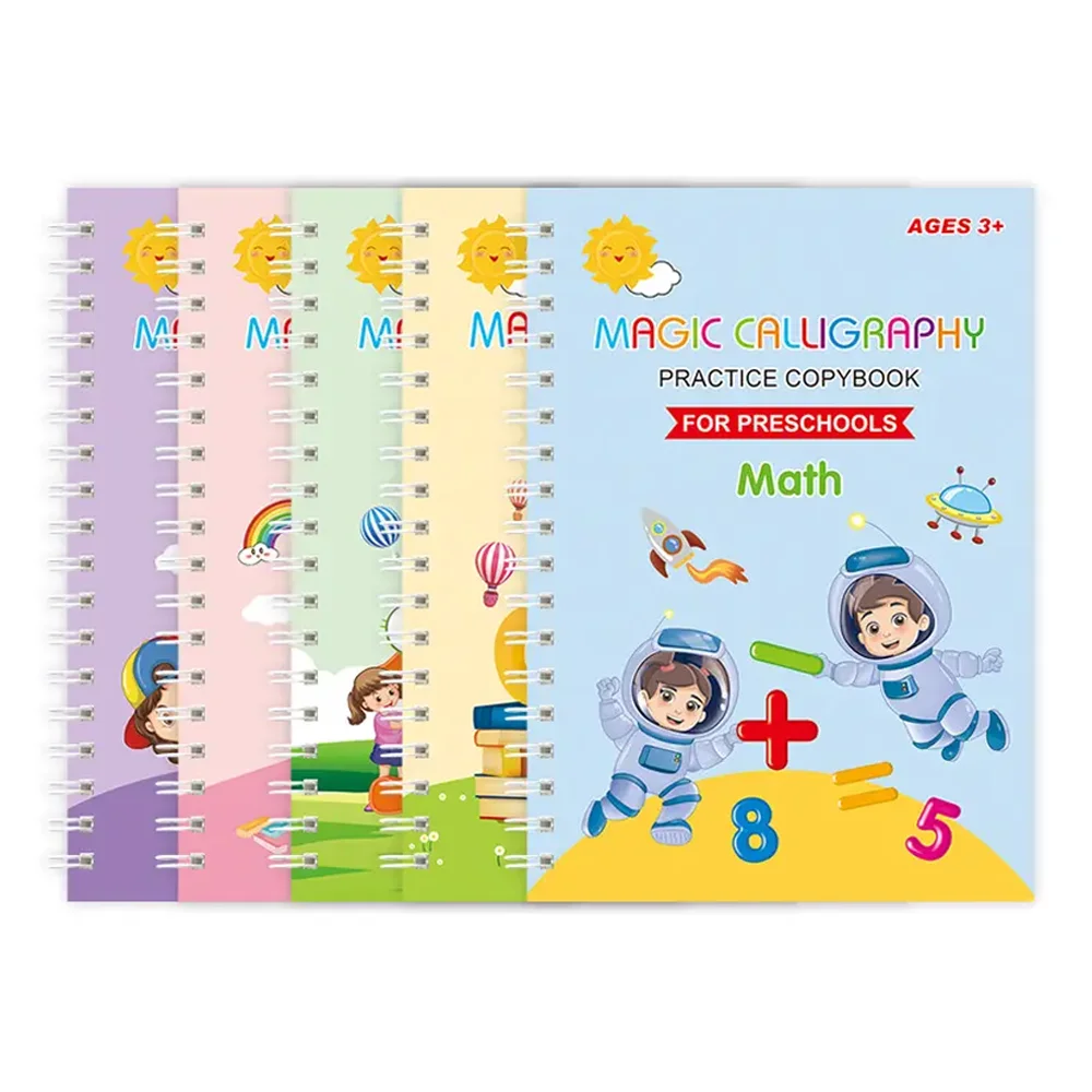 Magic Exercise Book 26 x 18 cm with Pen, Reusable Handwriting Calligraphy Learning to Write Book for Children