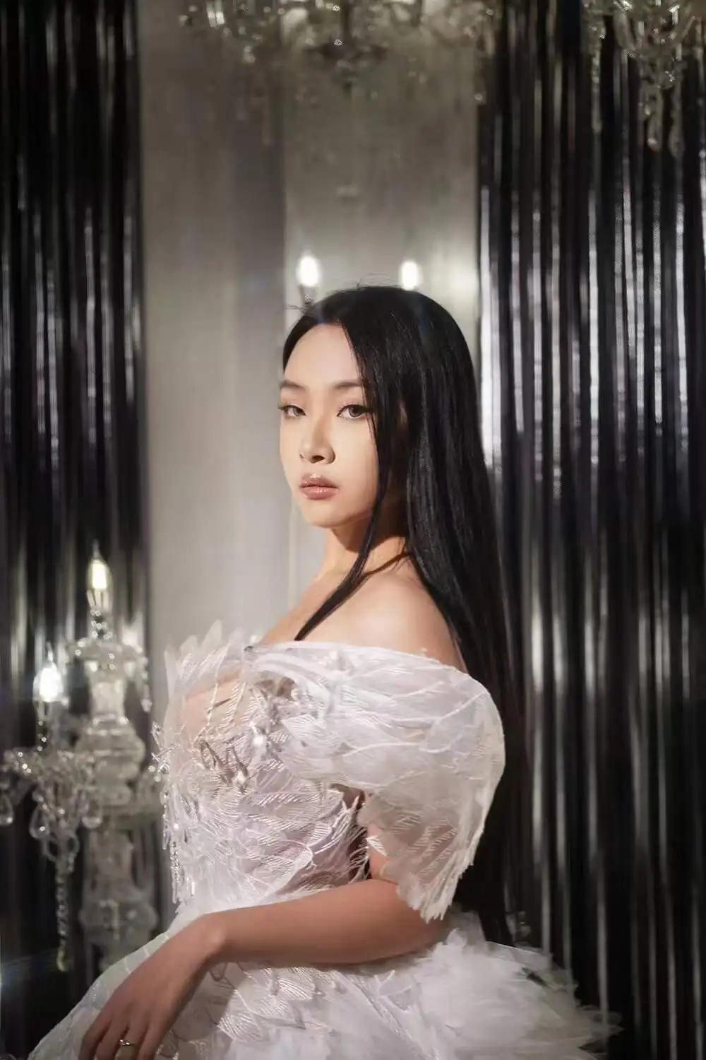 Ocstrade Ladies Romantic Performance Dress Club Off The Shoulder Backless Feather Mini Party Dress With Wings