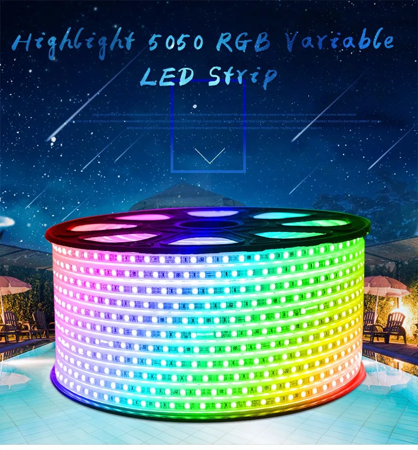 5m Waterproof 150 LEDs RGBW 44keys Remote Control Change rechargeable Waterproof IP67 5050 RGB led strip light
