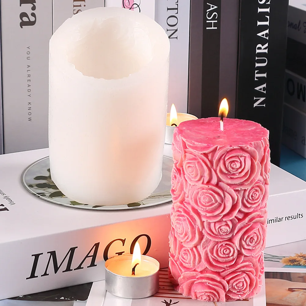 50-2687 Cylindrical Aromatherapy Candle Silicone Mold  3d silicon molds for candle jar  molds for candle making