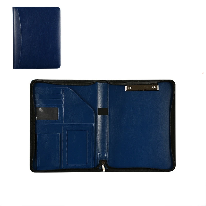 Multifunctional A4 Leather zipper bag Manager folder Sales Data Contract Business Office folder