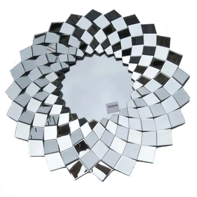 round mirror pieces Cross stacking glass decor mirror sun burn 3D mirror