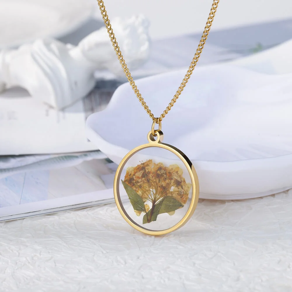 Wholesale new handmade natural plant flower specimens personalized Dried flower fashion women pendant necklaces