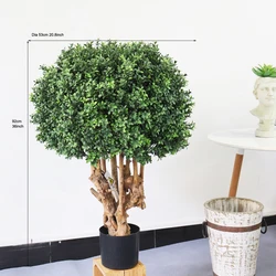 Decoration Simulation Simulation Plant Bonsai Artificial Green Plant Outdoor Uv Artificial Boxwood Topiary Ball Tree