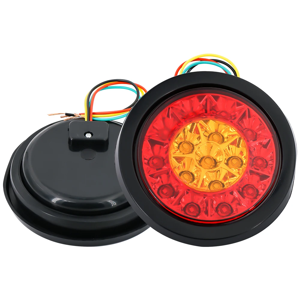  Яркий 12V/24V 5-дюймовый круглый белый янтарь красные ссетодиойдный задний свет прицепа сигнальная лампа