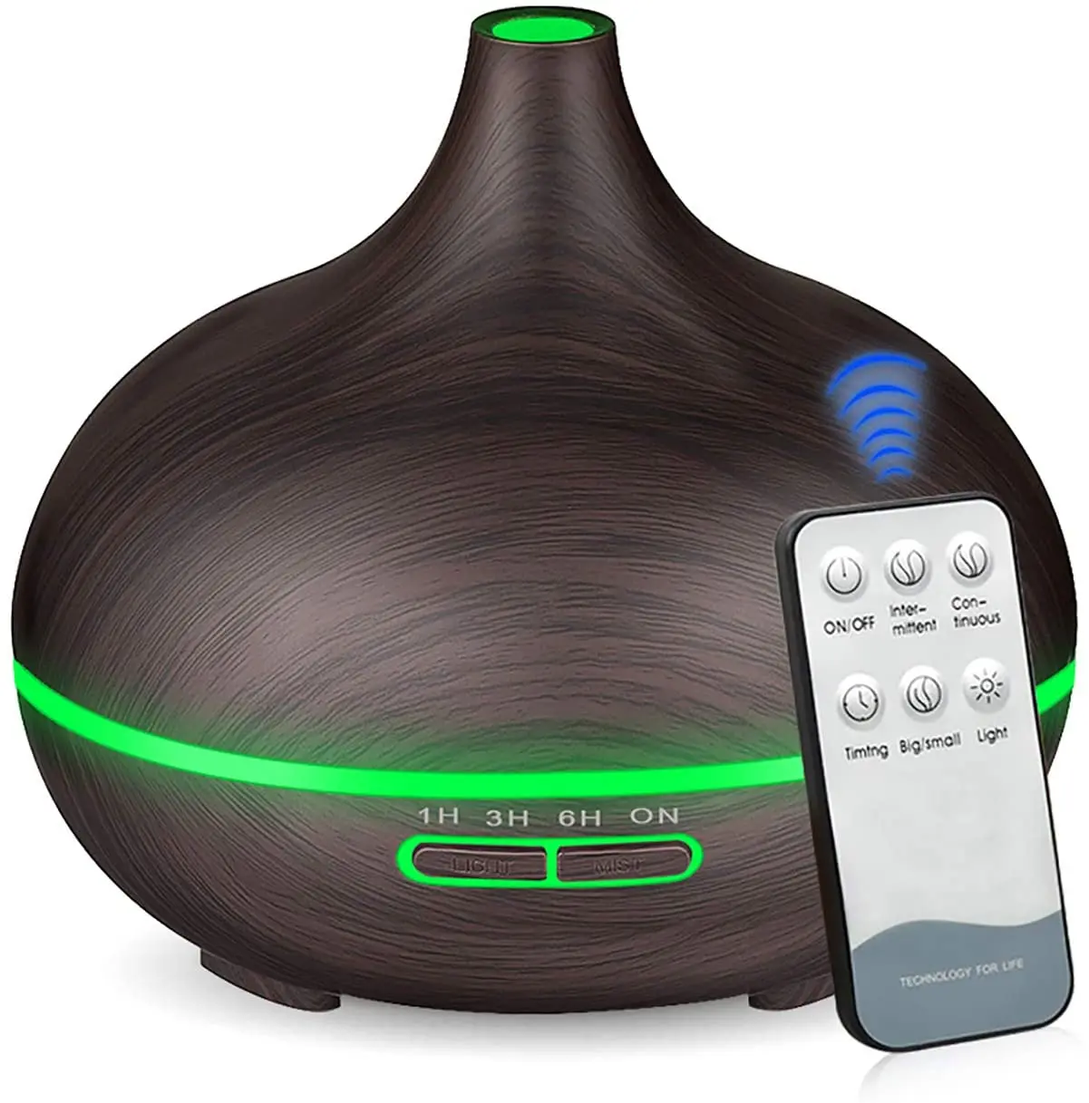 
2021 Amazon Hot Selling 500ml Electric Ultrasonic Aromatherapy Essential Oil Diffuser with Remote Control  (1600188682588)