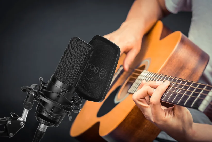 BOYA BY-M1000 Condenser Microphone Large Diaphragm Professional studio Microphone for sing video recording