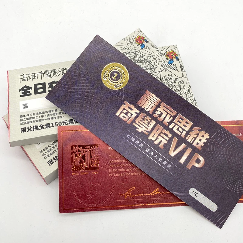 Hot Seller Custom Service Packaging & Paper Paperboard PrintingTickets